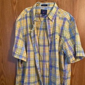 Mens Short Sleeve Plaid Polo